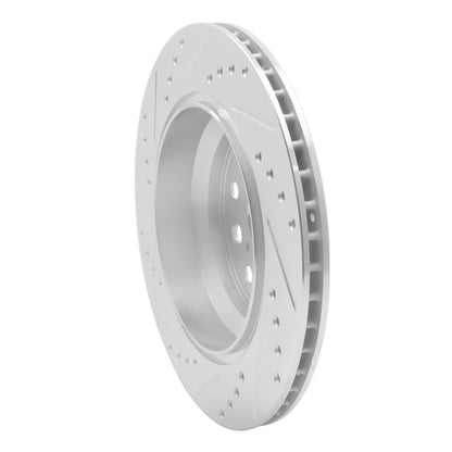 R1 Concepts R1 07-17 Lexus LS460 Rear Right Drilled & Slotted Silver Brake Rotor
