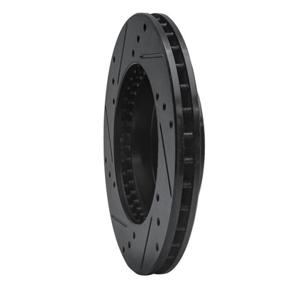 R1 Concepts R1 92-96 Honda Prelude Front Right Drilled & Slotted Black Brake Rotor