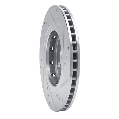 R1 Concepts R1 00-06 Audi TT Quattro Rear Left Drilled & Slotted Silver Brake Rotor