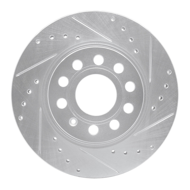R1 Concepts R1 05-15 Volkswagen Jetta Sedan Front Right Drilled & Slotted Silver Brake Rotor