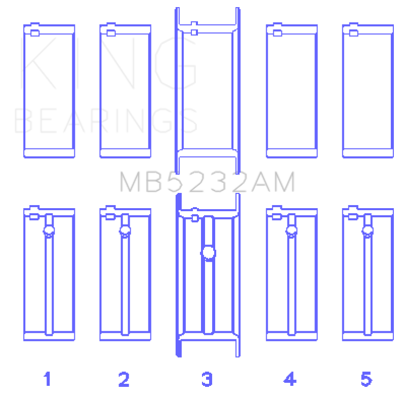 King Engine Bearings Nissan Datsun A12/(Size +0.50mm) Main Bearing Set