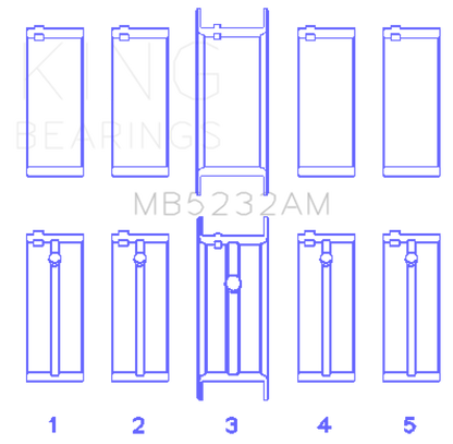 King Engine Bearings Nissan Datsun A12/(Size +0.50mm) Main Bearing Set