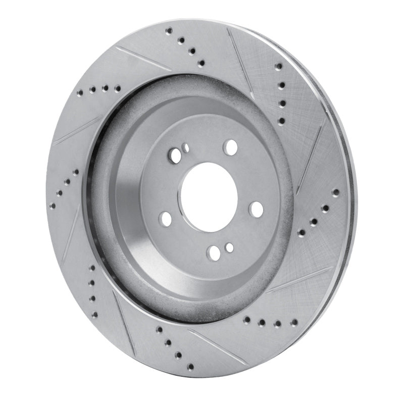 R1 Concepts R1 14-21 Mercedes-Benz S550E Rear Left Drilled & Slotted Silver Brake Rotor