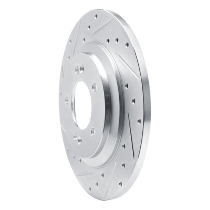 R1 Concepts R1 19-22 Hyundai Veloster N Rear Left Drilled & Slotted Silver Brake Rotor