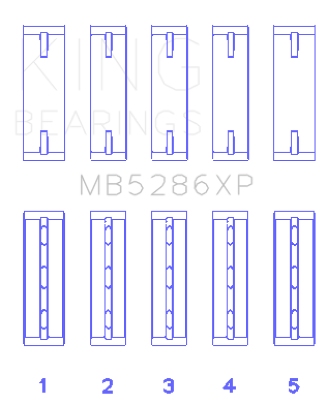 King Engine Bearings Toyota 1UZ-FE/2UZ-FE/3UZ-FE (Size .025) Performance Main Bearing Set