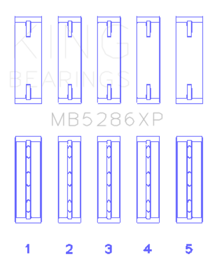 King Engine Bearings Toyota 1UZ-FE/2UZ-FE/3UZ-FE (Size STD) Performance Main Bearing Set