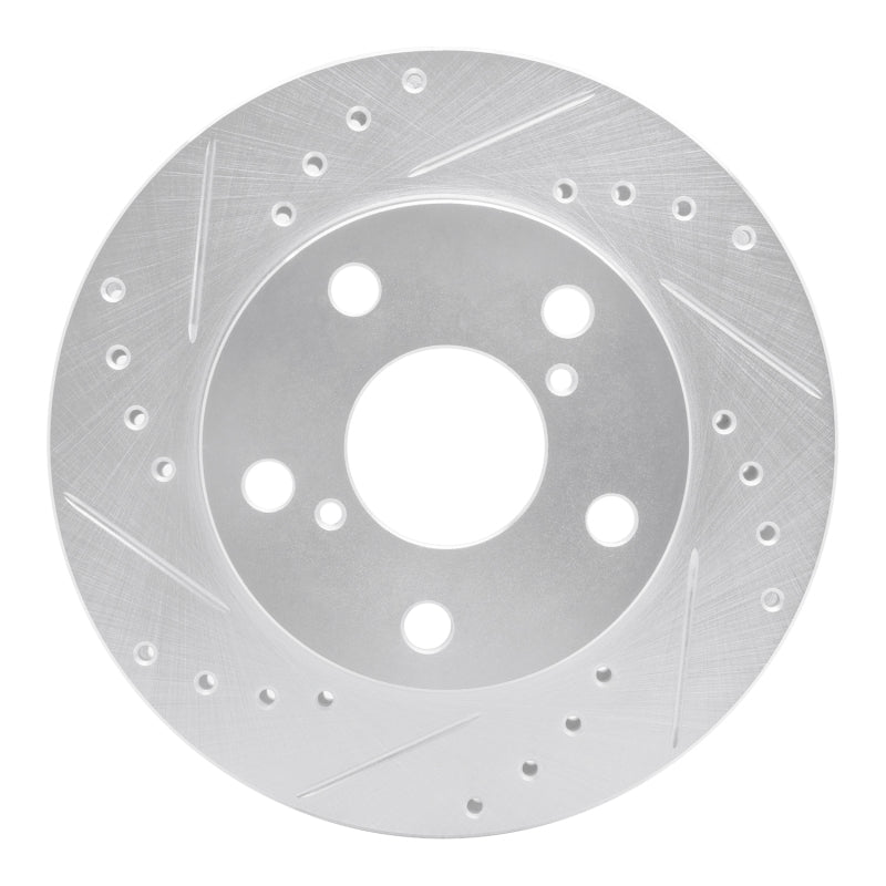 R1 Concepts R1 91-95 Toyota MR2 Front Left Drilled & Slotted Silver Brake Rotor