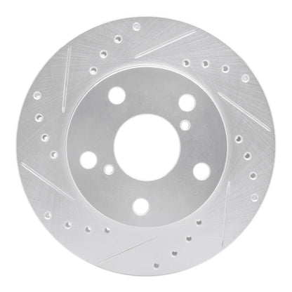 R1 Concepts R1 91-95 Toyota MR2 Front Left Drilled & Slotted Silver Brake Rotor