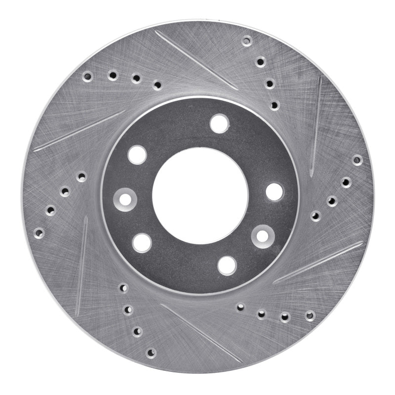 R1 Concepts R1 03-05 Kia SEDONA Front Right Drilled & Slotted Silver Brake Rotor