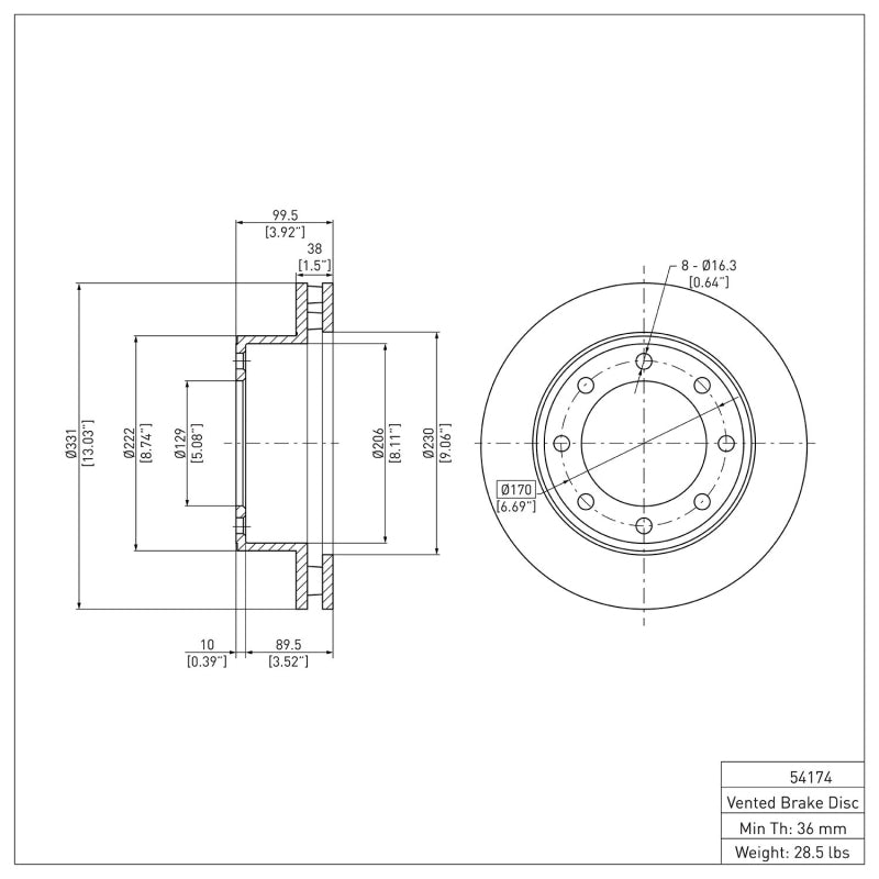 DFC 99-05 Ford Excursion Front Brake Rotor