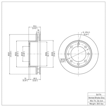 DFC 99-05 Ford Excursion Front Brake Rotor