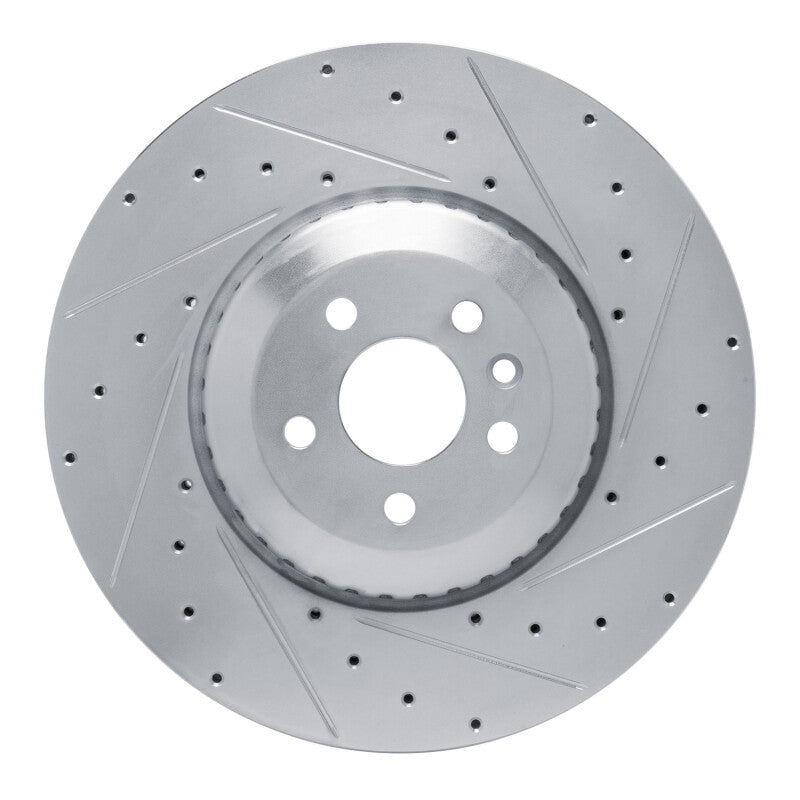 R1 Concepts R1 21-25 Jaguar F-Pace Front Right Drilled & Slotted Silver Brake Rotor
