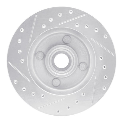 R1 Concepts R1 78-93 Ford Granada Front Right Drilled & Slotted Silver Brake Rotor