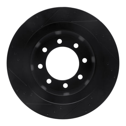 R1 Concepts R1 03-08 Dodge Ram 3500 Rear Right Drilled & Slotted Black Brake Rotor