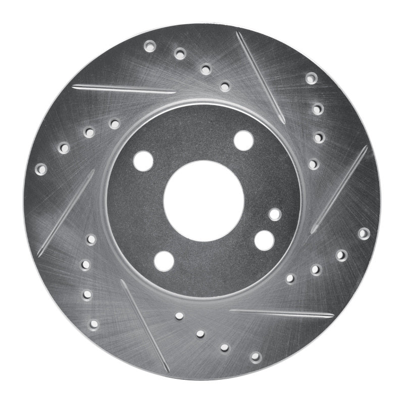 R1 Concepts R1 94-02 Mazda Miata Front Right Drilled & Slotted Silver Brake Rotor