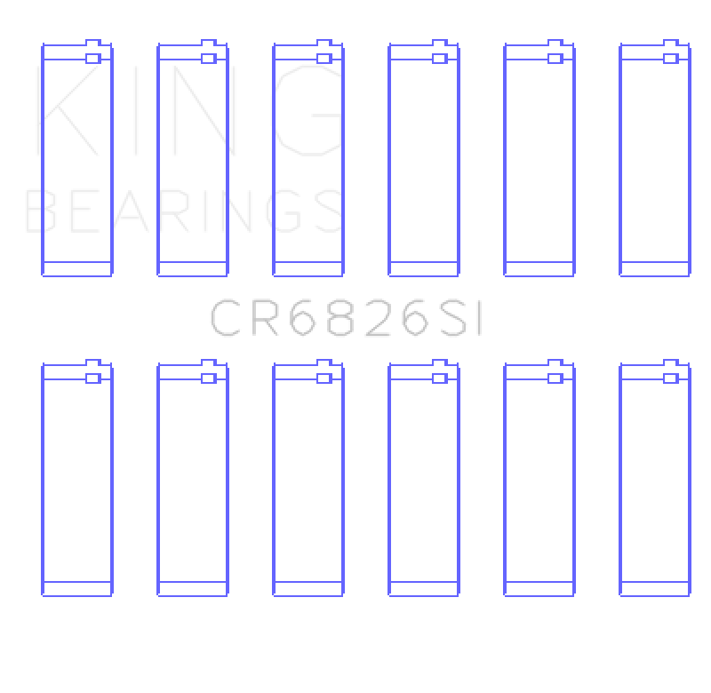 King Engine Bearings Holden 175/190 3.6L (Size +0.50mm) Connecting Rod Bearing Set