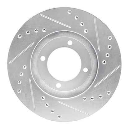 R1 Concepts R1 84-87 Toyota Cressida Front Left Drilled & Slotted Silver Brake Rotor