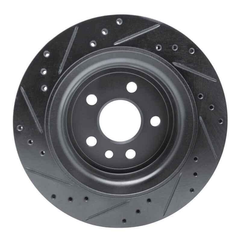 R1 Concepts R1 10-17 Volvo XC60 Rear Right Drilled & Slotted Black Brake Rotor