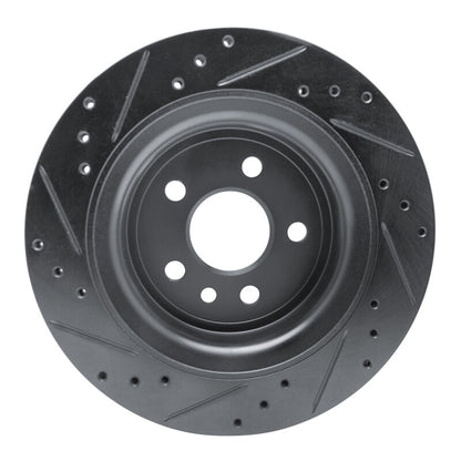 R1 Concepts R1 10-17 Volvo XC60 Rear Right Drilled & Slotted Black Brake Rotor