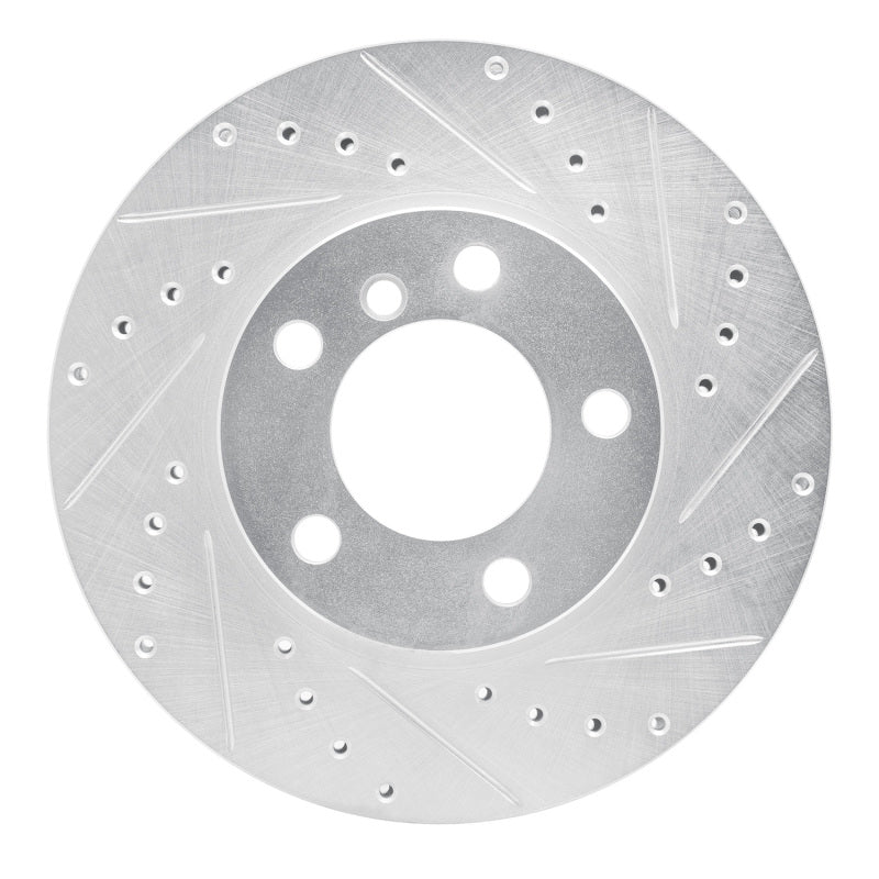 R1 Concepts R1 11-16 Mini Cooper Paceman Front Right Drilled & Slotted Silver Brake Rotor