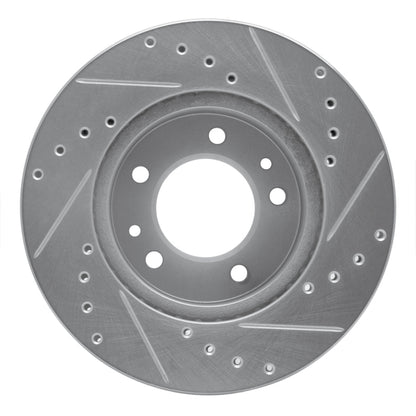 R1 Concepts R1 86-91 Mazda RX-7 Front Left Drilled & Slotted Silver Brake Rotor