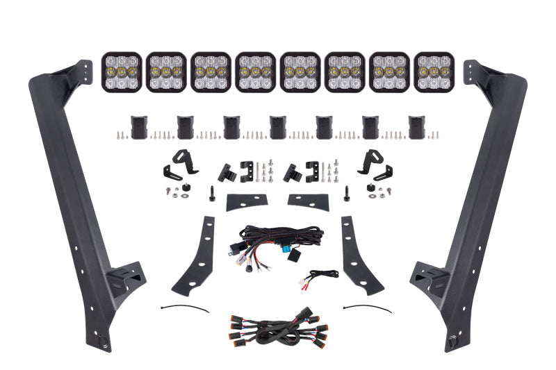 Diode Dynamics Jeep JK SS5 Pro CrossLink Windshield - White Combo Lightbar Kit