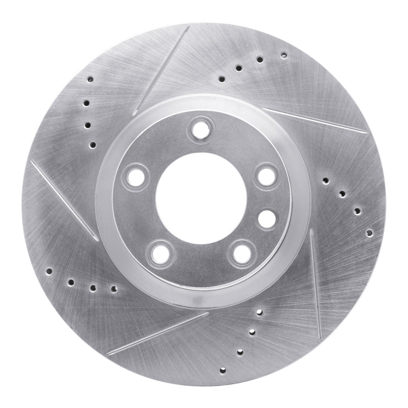 R1 Concepts R1 11-18 Porsche CAYENNE Right Front Drilled & Slotted Silver Brake Rotor