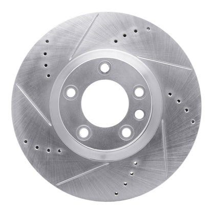 R1 Concepts R1 11-18 Porsche CAYENNE Right Front Drilled & Slotted Silver Brake Rotor