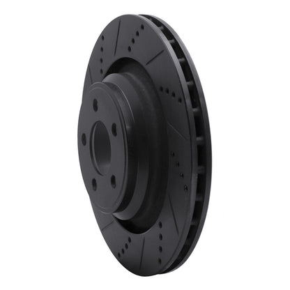 R1 Concepts R1 05-23 Chrysler 300 Rear Left Drilled & Slotted Black Brake Rotor