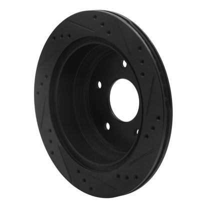 R1 Concepts R1 98-05 Chevrolet S10 Rear Left Drilled & Slotted Black Brake Rotor