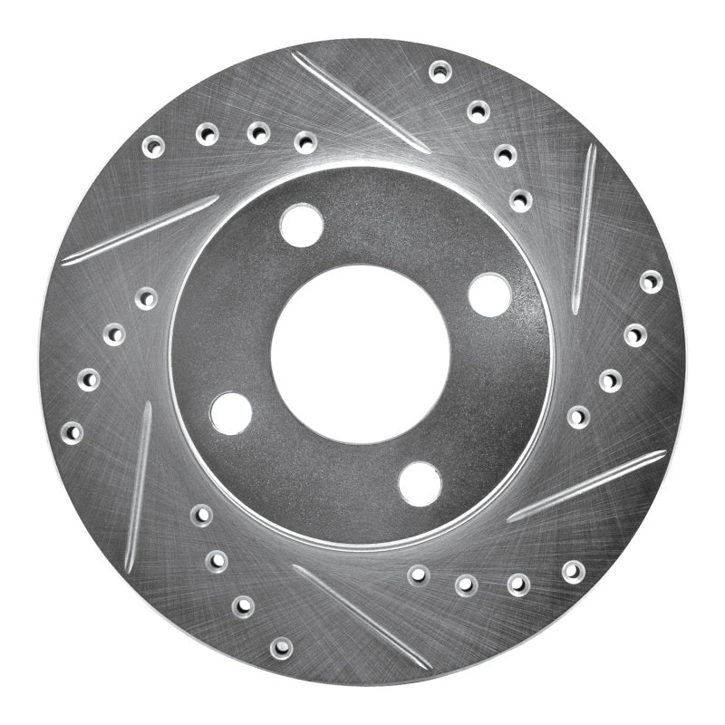 R1 Concepts R1 90-91 Audi 90 Quattro Front Right Drilled & Slotted Silver Brake Rotor
