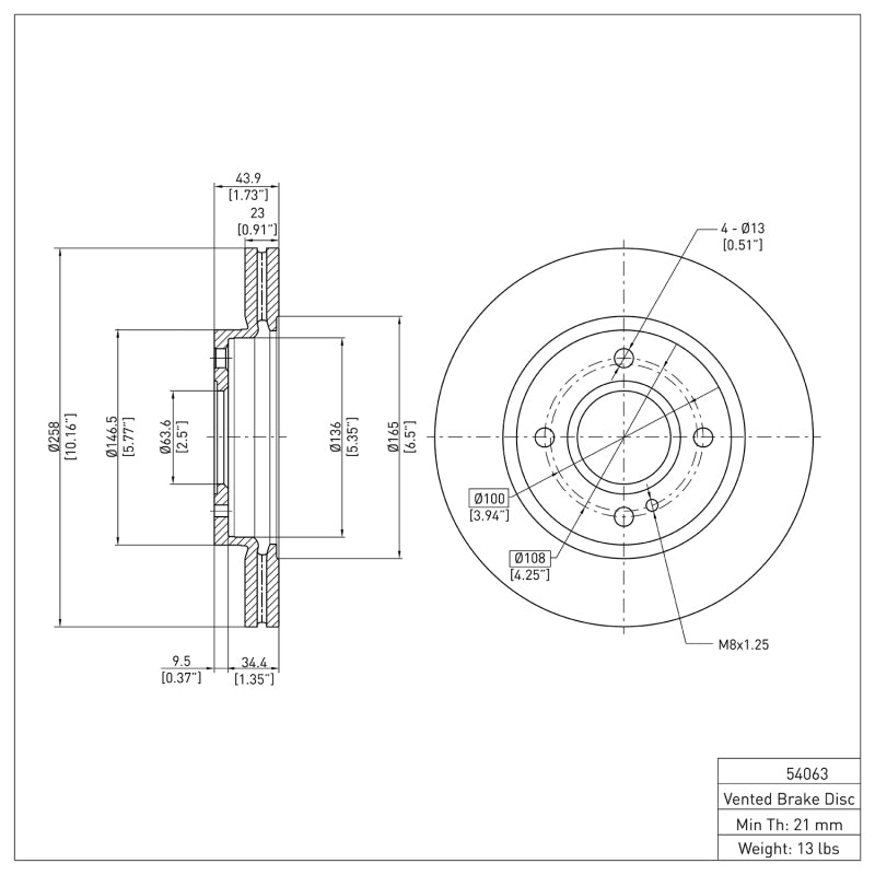 DFC 11-19 Ford Fiesta (USA/Canada) Front GeoSPEC Coated Rotor