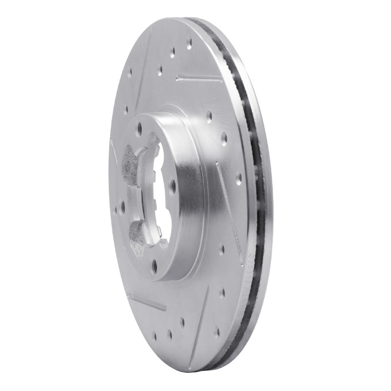 R1 Concepts R1 89-94 Subaru Justy Front Left Drilled & Slotted Silver Brake Rotor