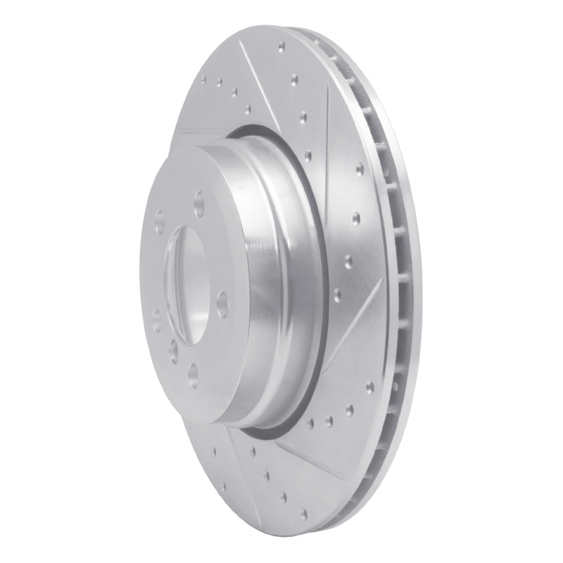 R1 Concepts R1 05-08 BMW 750LI Rear Right Drilled & Slotted Silver Brake Rotor