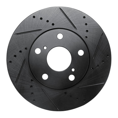 R1 Concepts R1 92-06 Lexus ES300 Front Right Drilled & Slotted Black Brake Rotor