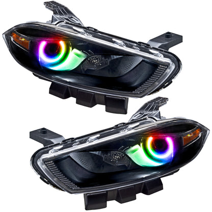 ORACLE Lighting Oracle 13-14 Dodge Dart (HID Style) SMD HL - Black - ColorSHIFT w/o Controller