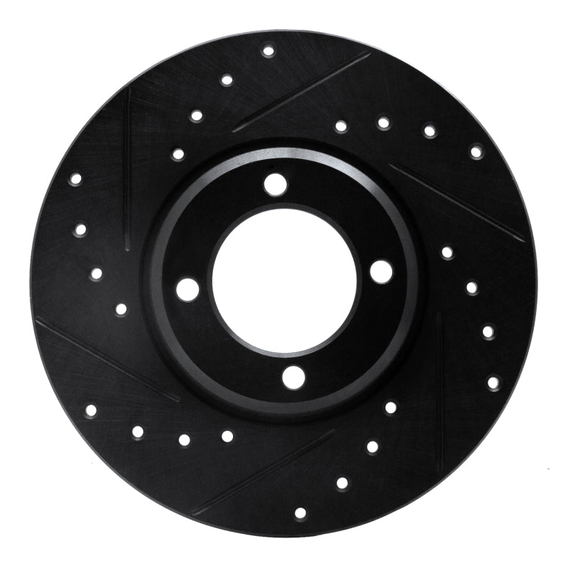 R1 Concepts R1 63-86 Ford Cortina Front Left Drilled & Slotted Black Brake Rotor