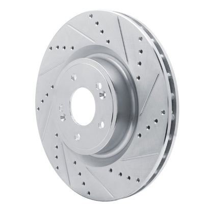 R1 Concepts R1 18-22 Genesis G70 Front Right Drilled & Slotted Silver Brake Rotor
