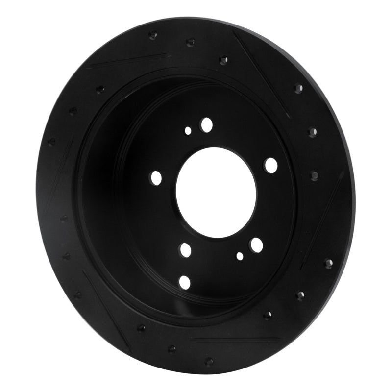 R1 Concepts R1 01-16 Hyundai Santa Fe Rear Left Drilled & Slotted Black Brake Rotor