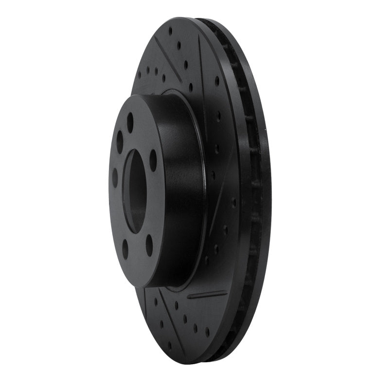 R1 Concepts R1 96-00 Volkswagen EuroVan Front Right Drilled & Slotted Black Brake Rotor