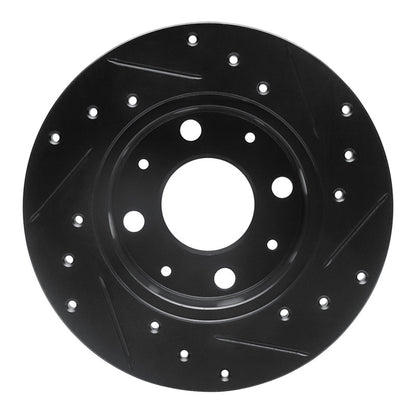 R1 Concepts R1 79-83 Honda Civic Hatchback Front Left Drilled & Slotted Black Brake Rotor