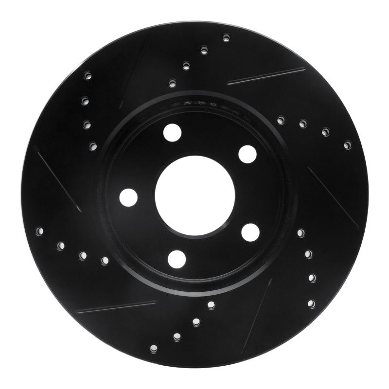 R1 Concepts R1 06-11 Chevrolet HHR Front Right Drilled & Slotted Black Brake Rotor