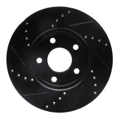 R1 Concepts R1 06-11 Chevrolet HHR Front Right Drilled & Slotted Black Brake Rotor