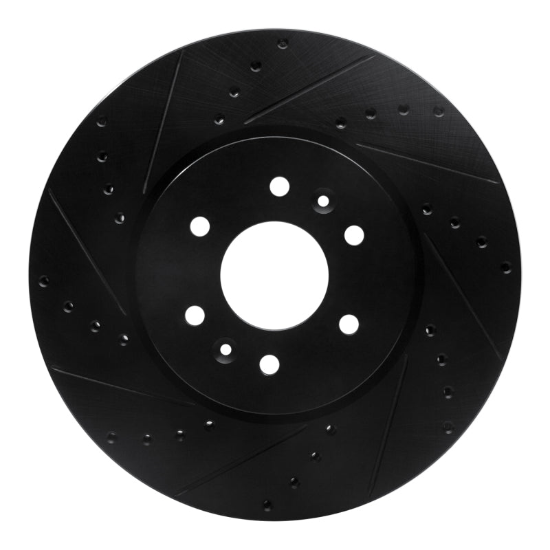 R1 Concepts R1 09-10 Kia BORREGO Front Left Drilled & Slotted Black Brake Rotor