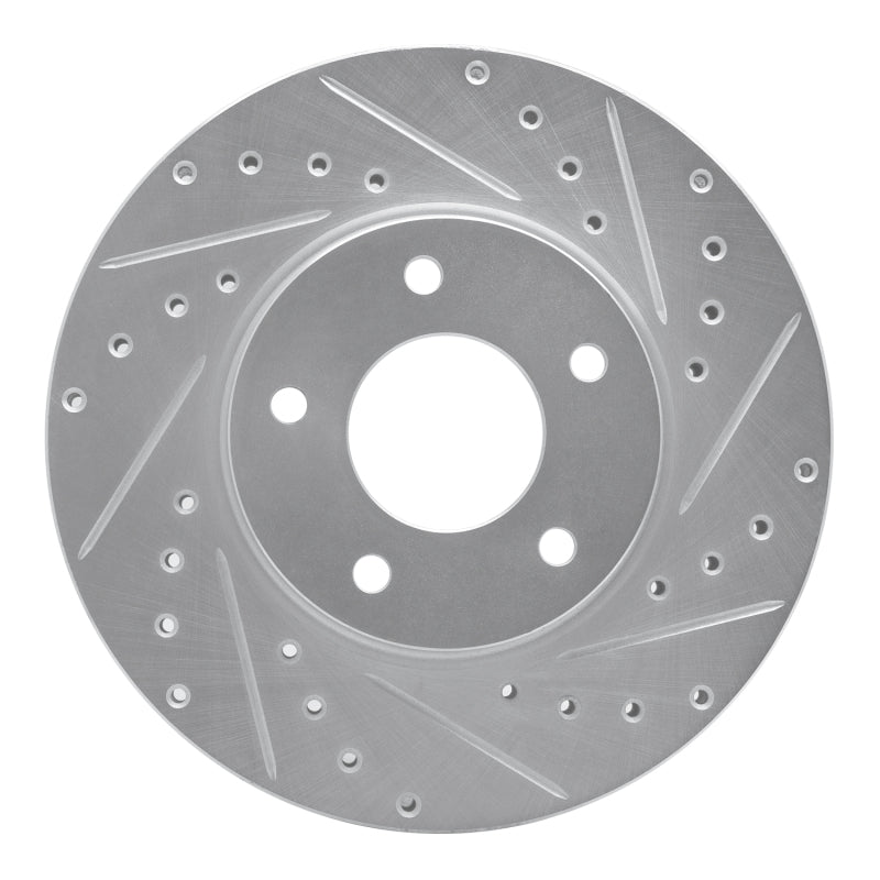 R1 Concepts R1 97-03 Jaguar XK8 Front Right Drilled & Slotted Silver Brake Rotor