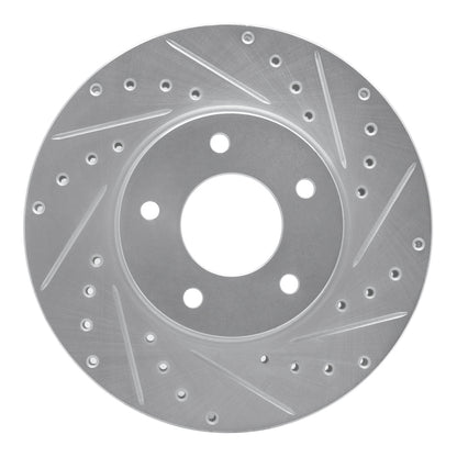 R1 Concepts R1 97-03 Jaguar XK8 Front Right Drilled & Slotted Silver Brake Rotor