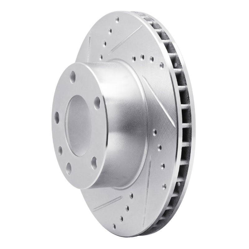R1 Concepts R1 82-86 BMW 735I Front Left Drilled & Slotted Silver Brake Rotor