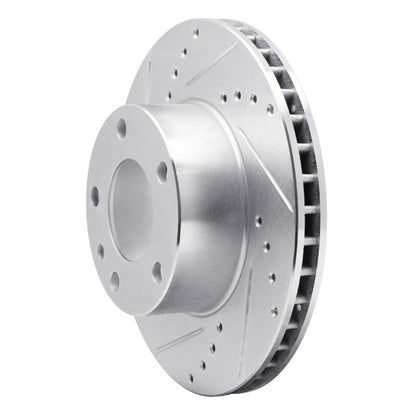 R1 Concepts R1 82-86 BMW 735I Front Left Drilled & Slotted Silver Brake Rotor