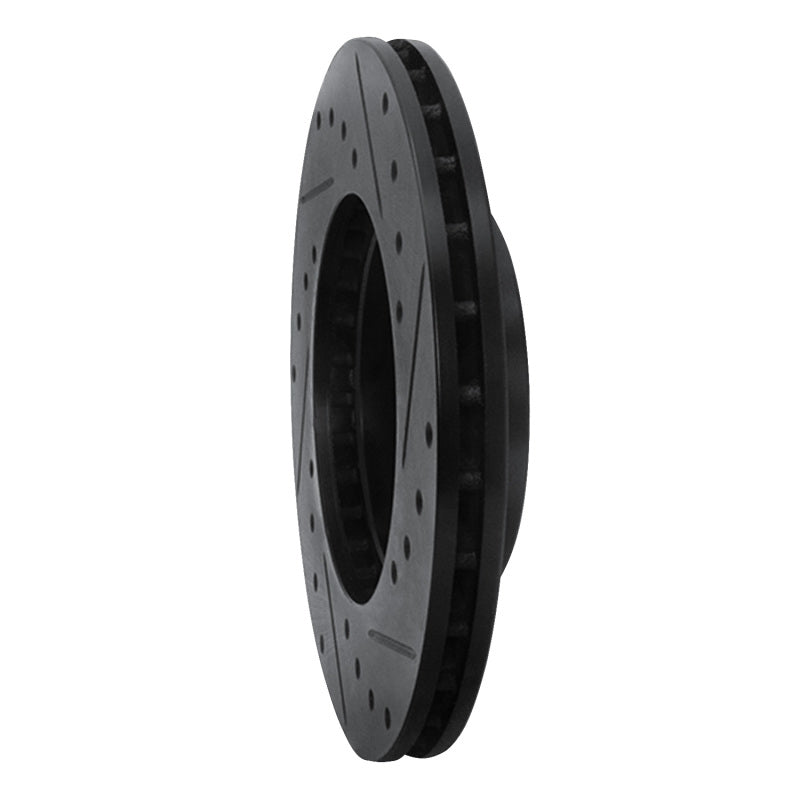 R1 Concepts R1 90-91 Toyota Celica Front Left Drilled & Slotted Black Brake Rotor