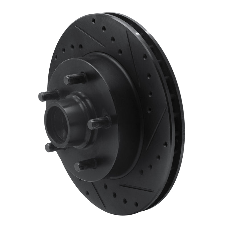 R1 Concepts R1 88-91 Chevrolet C1500 Front Right Drilled & Slotted Black Brake Rotor
